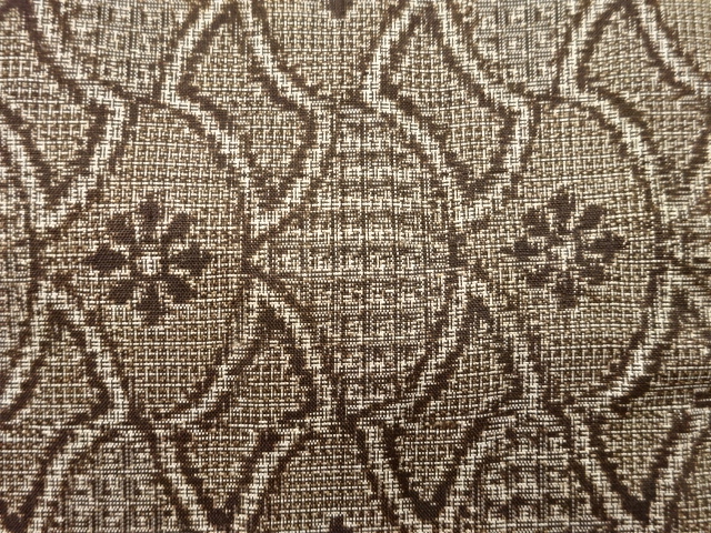 JAPANESE KIMONO / ANTIQUE KIMONO / SILK / DORO OSHIMA TSUMUGI / WOVEN ABSTRACT PATTERN